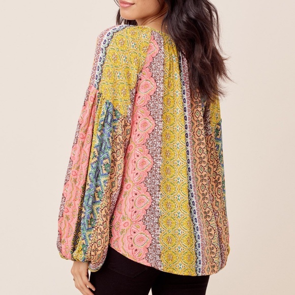 NWT Lovestich Boho Volume Sleeve Top Blouse - Picture 8 of 9